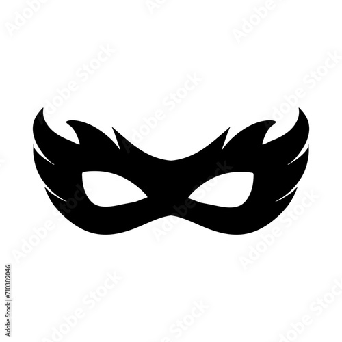 Silhouette of a masked superhero carnival villain