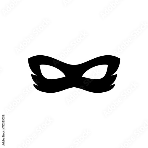 Silhouette of a masked superhero carnival villain