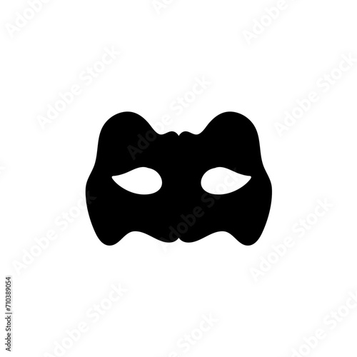 Silhouette of a masked superhero carnival villain