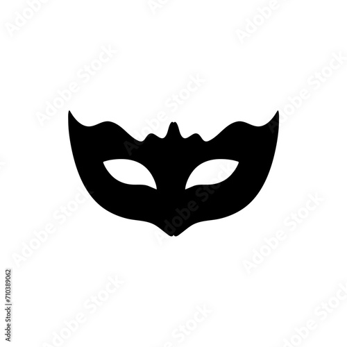 Silhouette of a masked superhero carnival villain