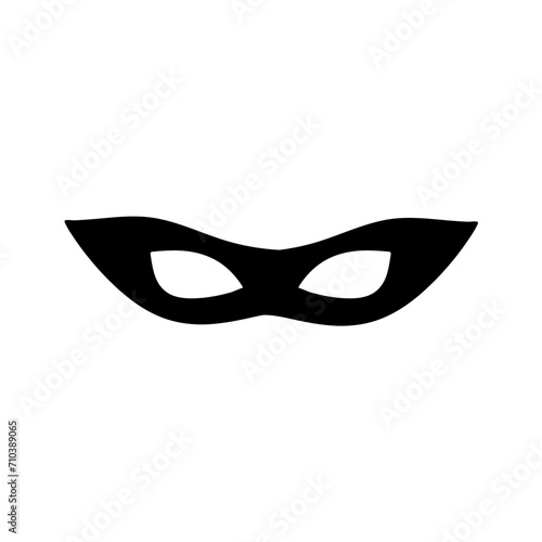 Silhouette of a masked superhero carnival villain