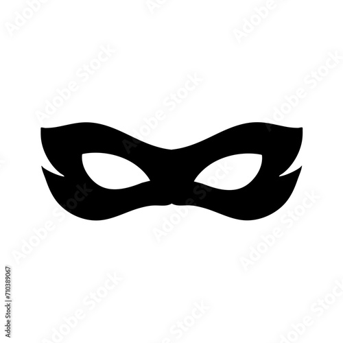 Silhouette of a masked superhero carnival villain