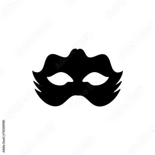 Silhouette of a masked superhero carnival villain
