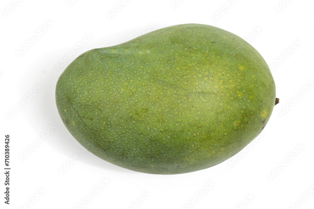 Fresh organic green mango delicious fruit flat lay isolated on white background clipping path Fresh organic green mango delicious fruit flat lay isolated on white background clipping path