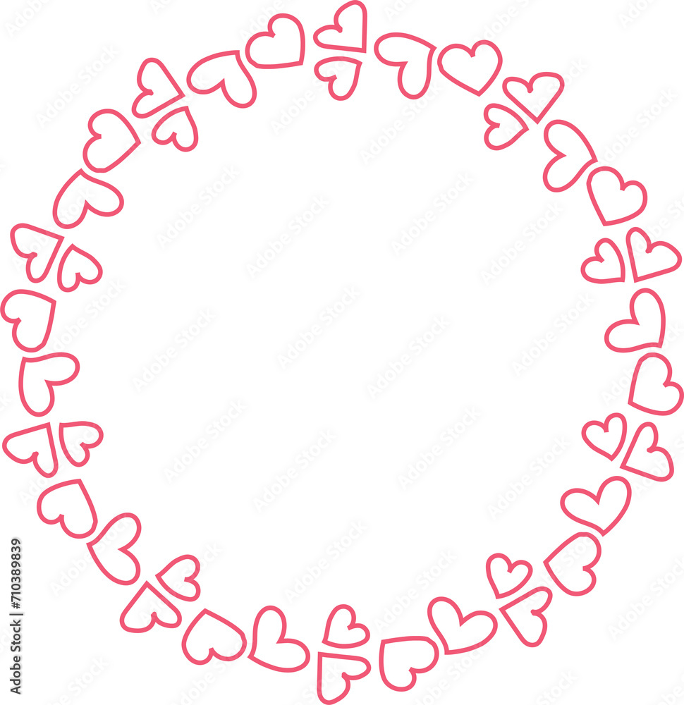 Decorative heart round frame illustration on transparent background. Decorative heart round frame illustration on transparent background.
