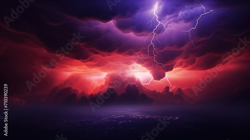 lightning in the sky. Generative Ai © Shades3d