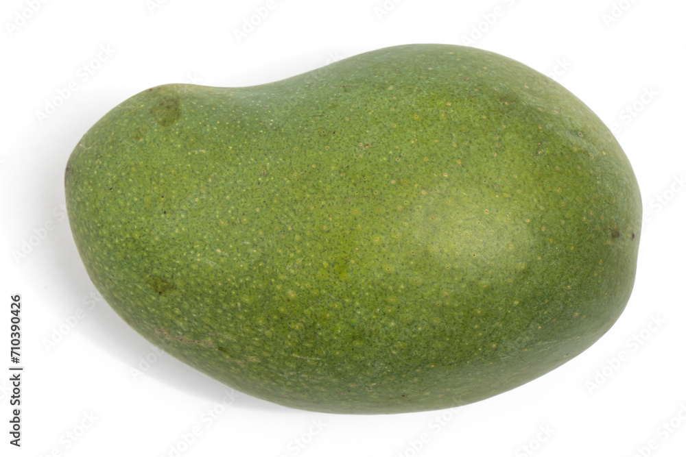 Fresh organic green mango delicious fruit flat lay isolated on white background clipping path Fresh organic green mango delicious fruit flat lay isolated on white background clipping path