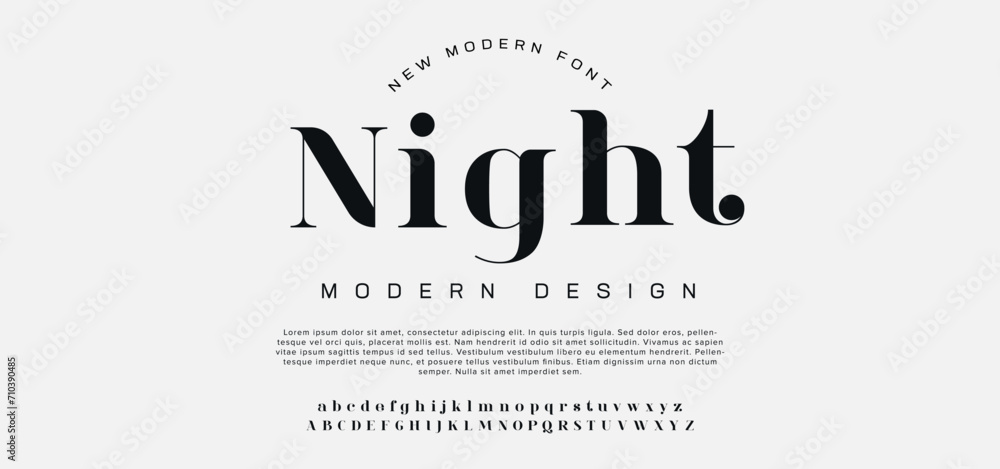 Night Modern luxury alphabet letters font and logo. Typography Elegant classic serif fonts decorative logos wedding vintage retro concept. vector illustration - obrazy, fototapety, plakaty 