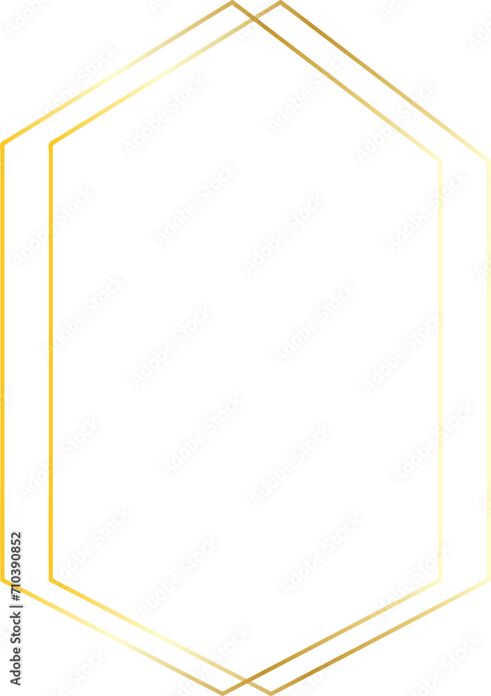 Gold geometric frame illustration on transparent background. Gold geometric frame illustration on transparent background.
