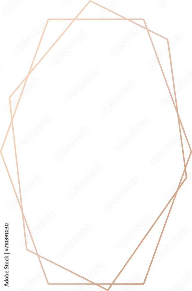 Gold geometric frame illustration on transparent background. Gold geometric frame illustration on transparent background.