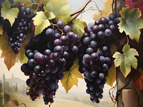 Bunch of black grapes