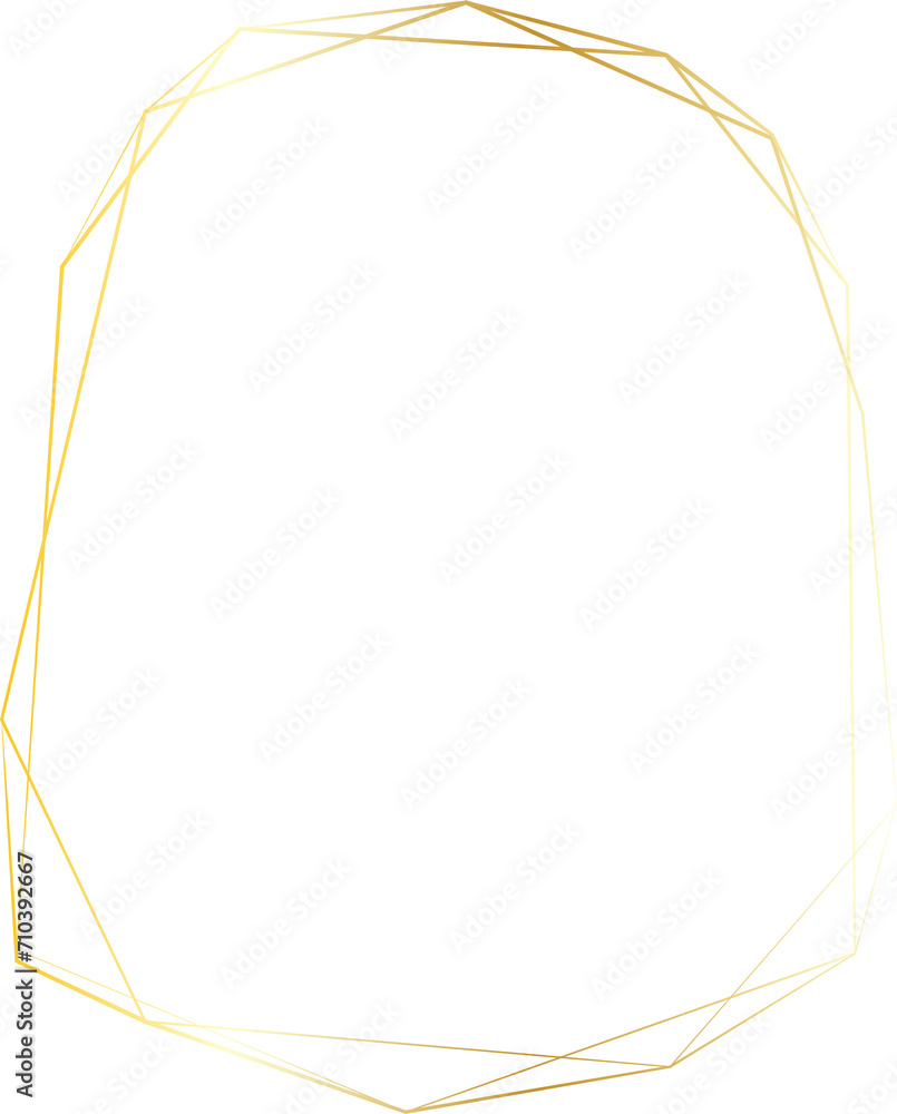 Gold geometric frame illustration on transparent background. Gold geometric frame illustration on transparent background.