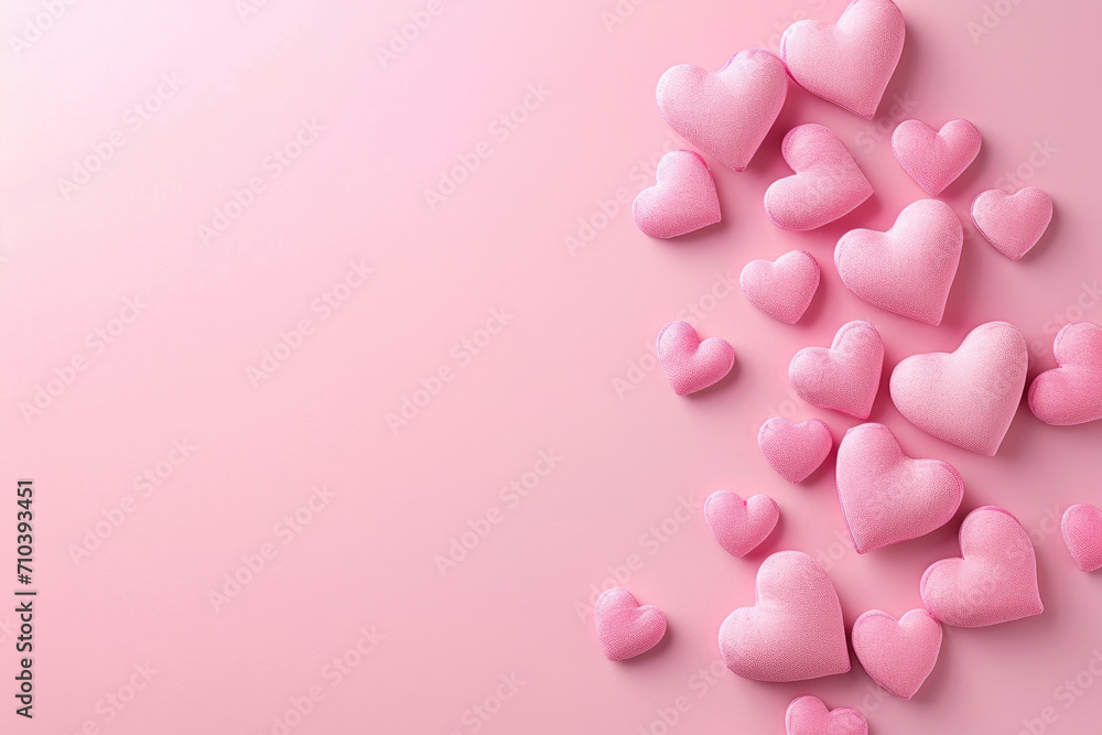 Sweetheart Serenade - Pink Valentine Hearts on a Pink Background. Copy Space