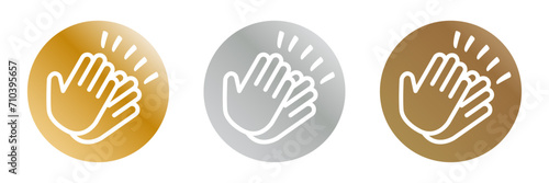 Pictogram hands clapping gold, silver and bronze color