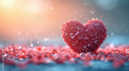 3D heart shape background , Valentine Hearts Background for Valentines Day , Wedding