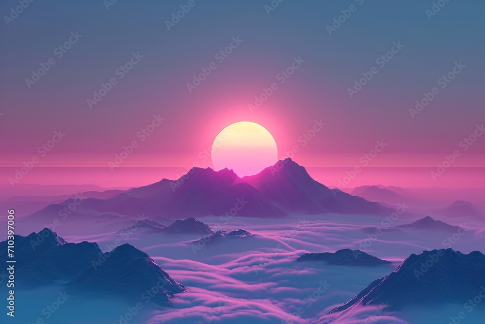 Obraz premium Abstract minimalist pantone inspired color future dusk ambient gradient wallpaper