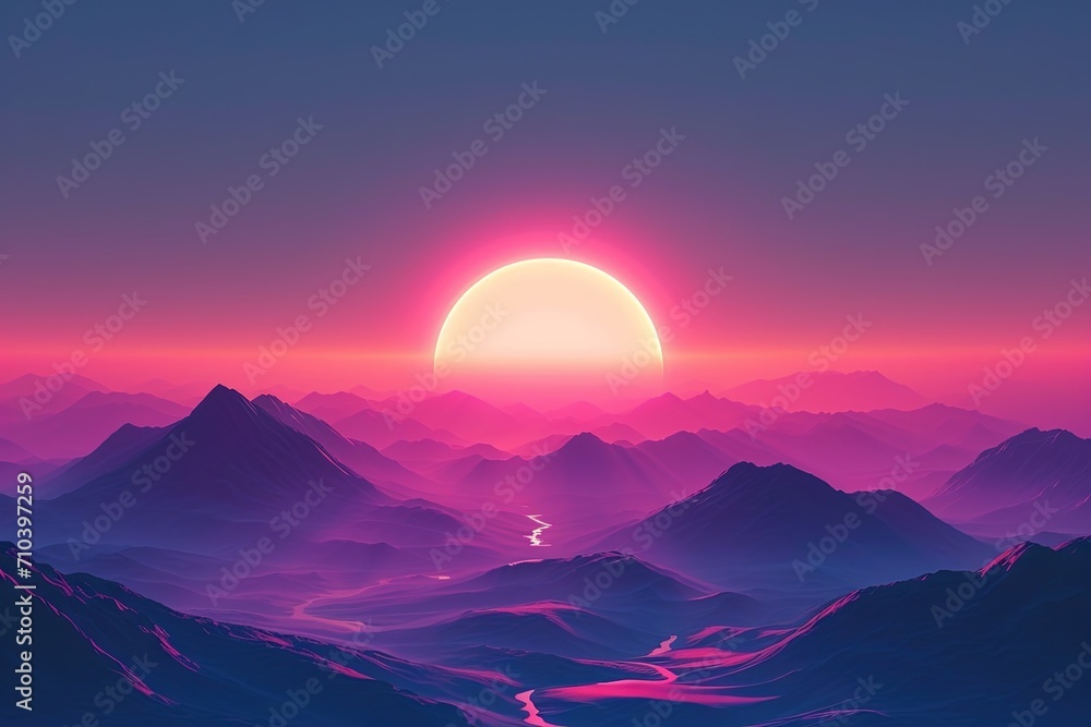 Obraz premium Abstract minimalist pantone inspired color future dusk ambient gradient wallpaper