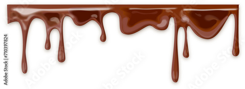 melted chocolate dripping on transparent background