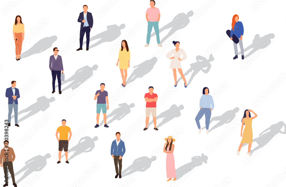 standing people set in flat style vector standing people set in flat style vector