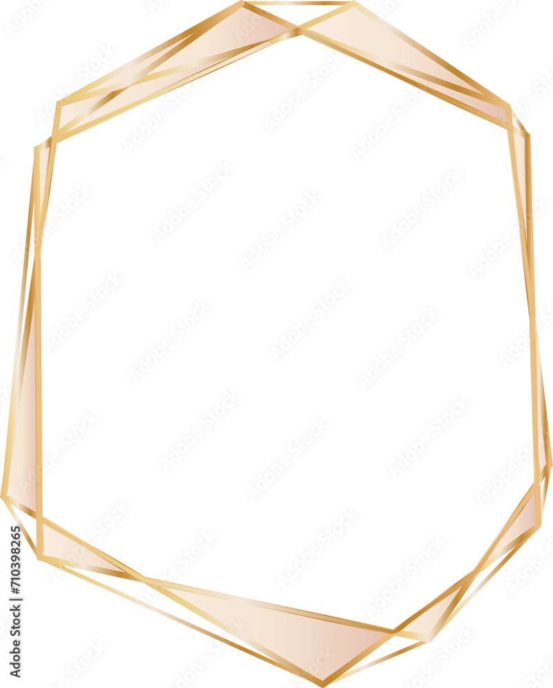 Gold geometric frame illustration on transparent background. Gold geometric frame illustration on transparent background.