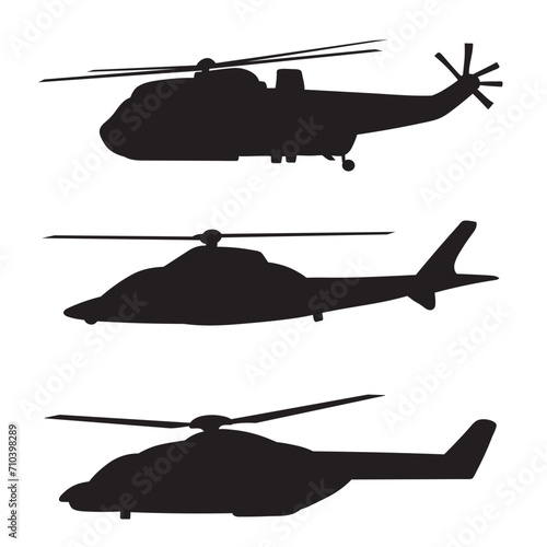 helicopters silhouettes on a white background vector