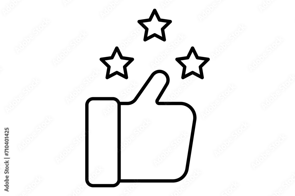 Obraz premium thumbs up icon. icon related to graduation and achievement. suitable for web site, app, user interfaces, printable etc. line icon style. simple vector design editable