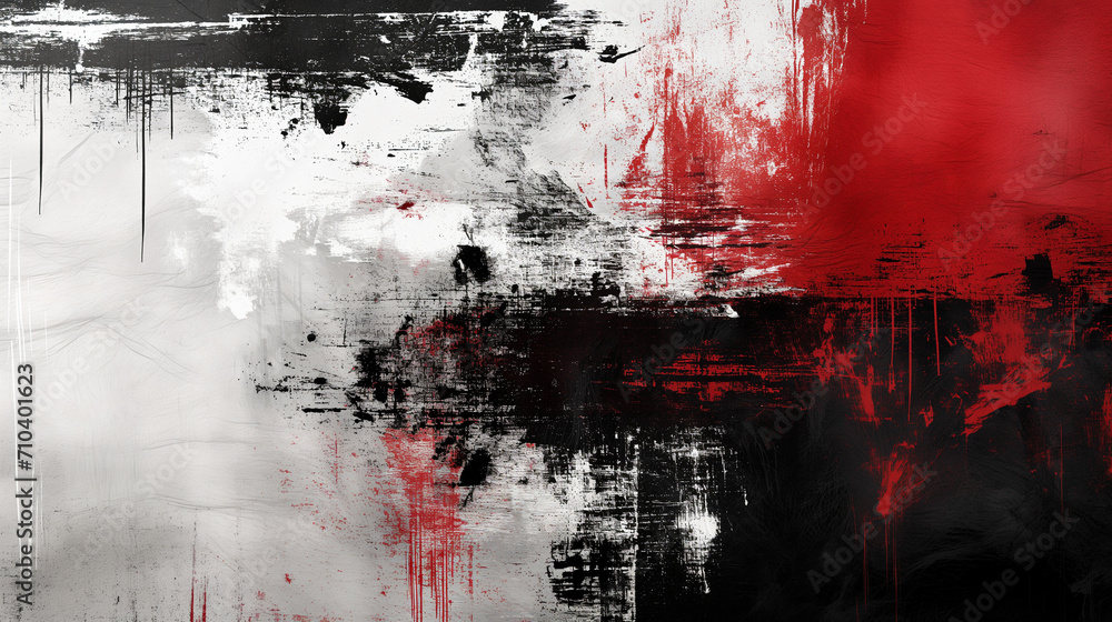 Obraz premium Abstract grunge background painted white, red and black