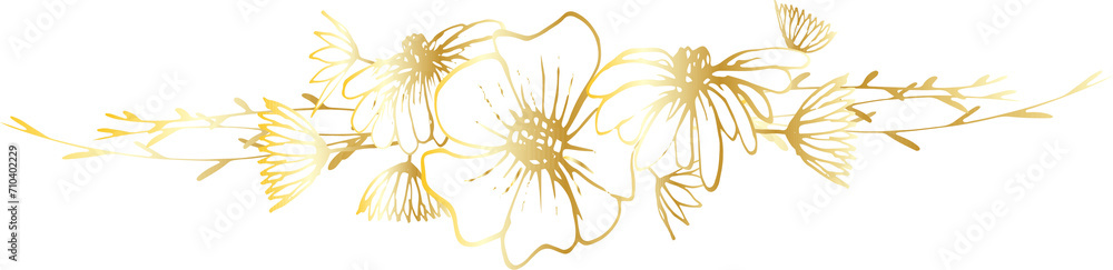 Flower decorative element illustration on transparent background.

