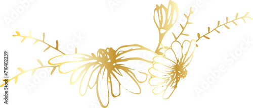 Flower decorative element illustration on transparent background. 