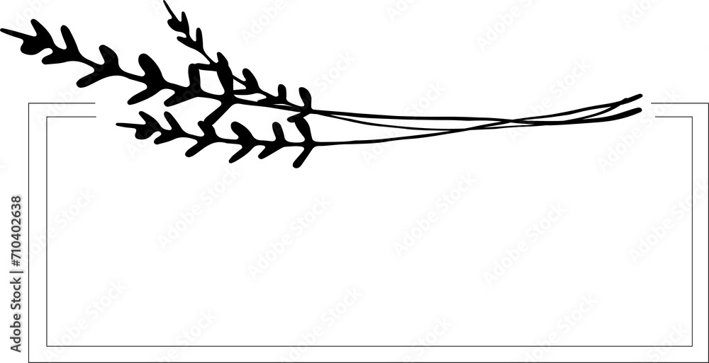 Obraz premium Flower frame hand drawn illustration on transparent background. 