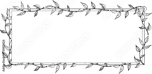 Flower frame hand drawn illustration on transparent background.
