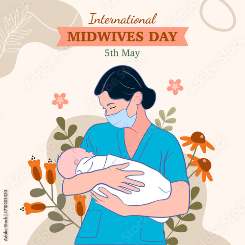 Banner with text International midwives day.