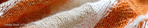 Hygiene orange and white yarn woven towel