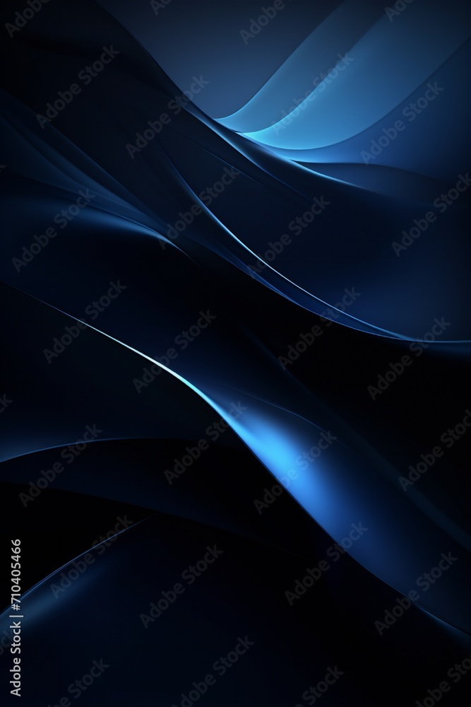 Fototapeta premium Dark blue abstract smooth dynamic background Generative Ai