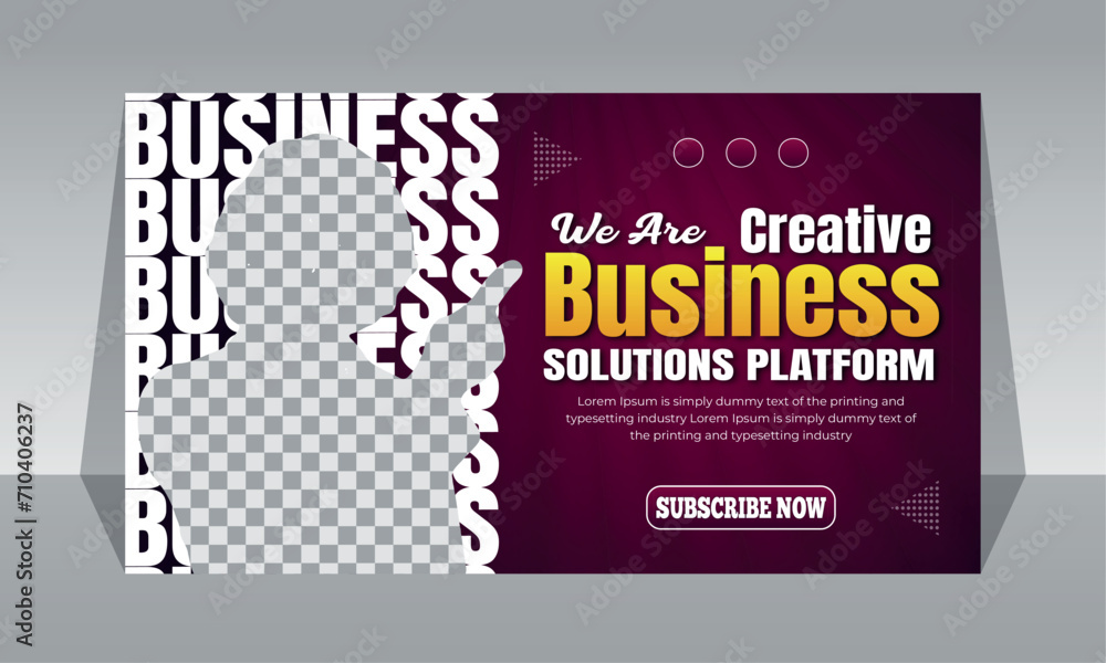 Fototapeta premium Vector digital marketing agency and corporate YouTube thumbnail design template