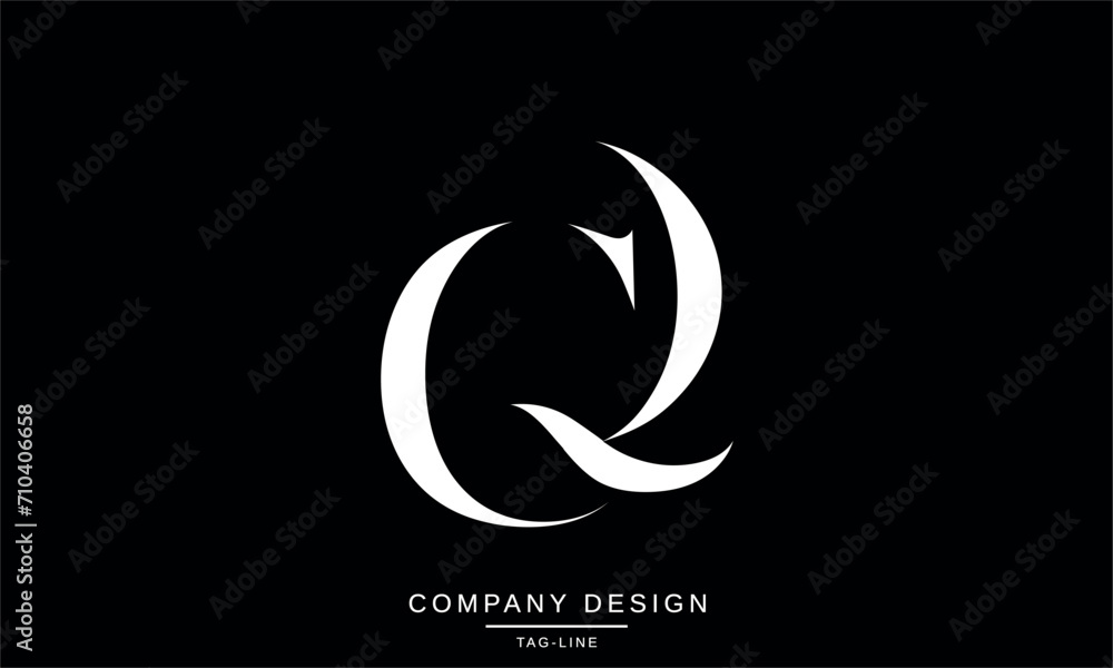 CQ, QC, Abstract Letters Logo Monogram CQ, QC, Abstract Letters Logo Monogram