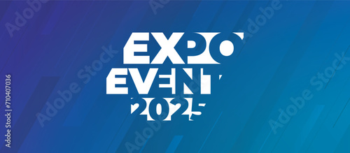 Expo Event banner. Can be used for business, marketing and advertising. logo graphic design of annual summit, Seminar or webinar made for Technology and business upcoming events. Vector EPS 10