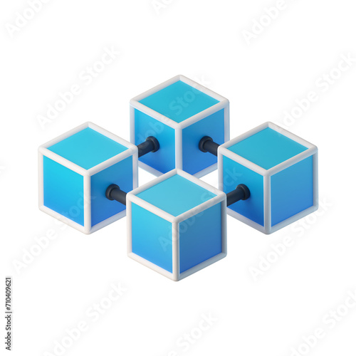 Blockchain 3d icon illustration