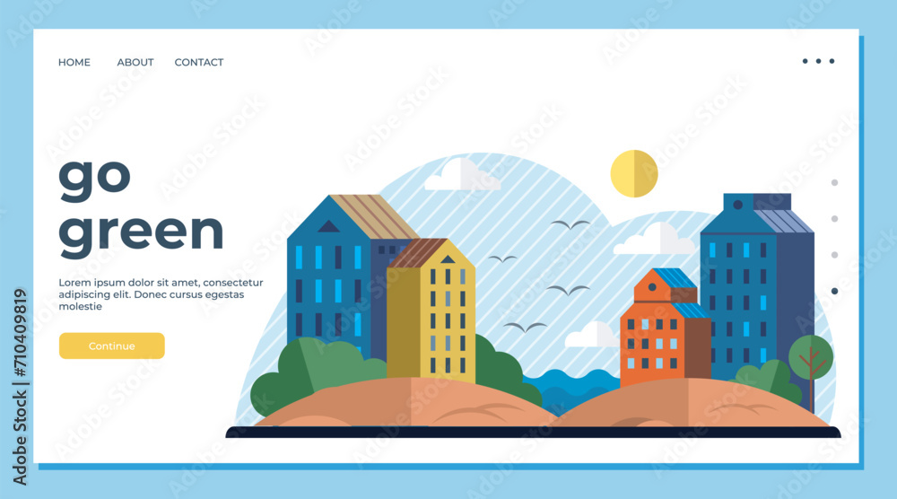 Clean city vector illustration. Through collective efforts, city works towards common goal of protecting environment and creating sustainable future Climate change is critical concern in clean city