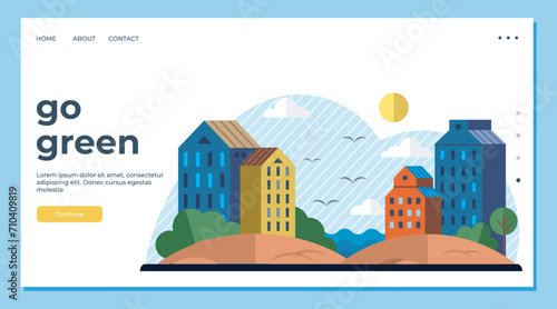 Clean city vector illustration. Through collective efforts, city works towards common goal of protecting environment and creating sustainable future Climate change is critical concern in clean city