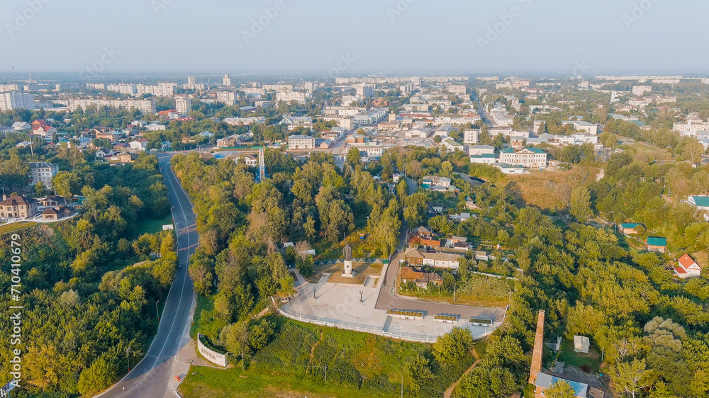 Murom, Russia. City view. Lenin City Park (Oksky Park), Aerial View