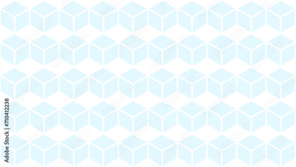 Blue background with rhombus and cubes Blue background with rhombus and cubes
