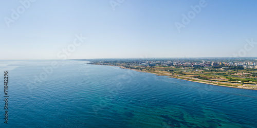 Fototapeta Naklejka Na Ścianę i Meble -  Bari, Italy. Embankment of the central part of the city. Bari is a port city on the Adriatic coast, the capital of the southern Italian region of Apulia. Aerial view