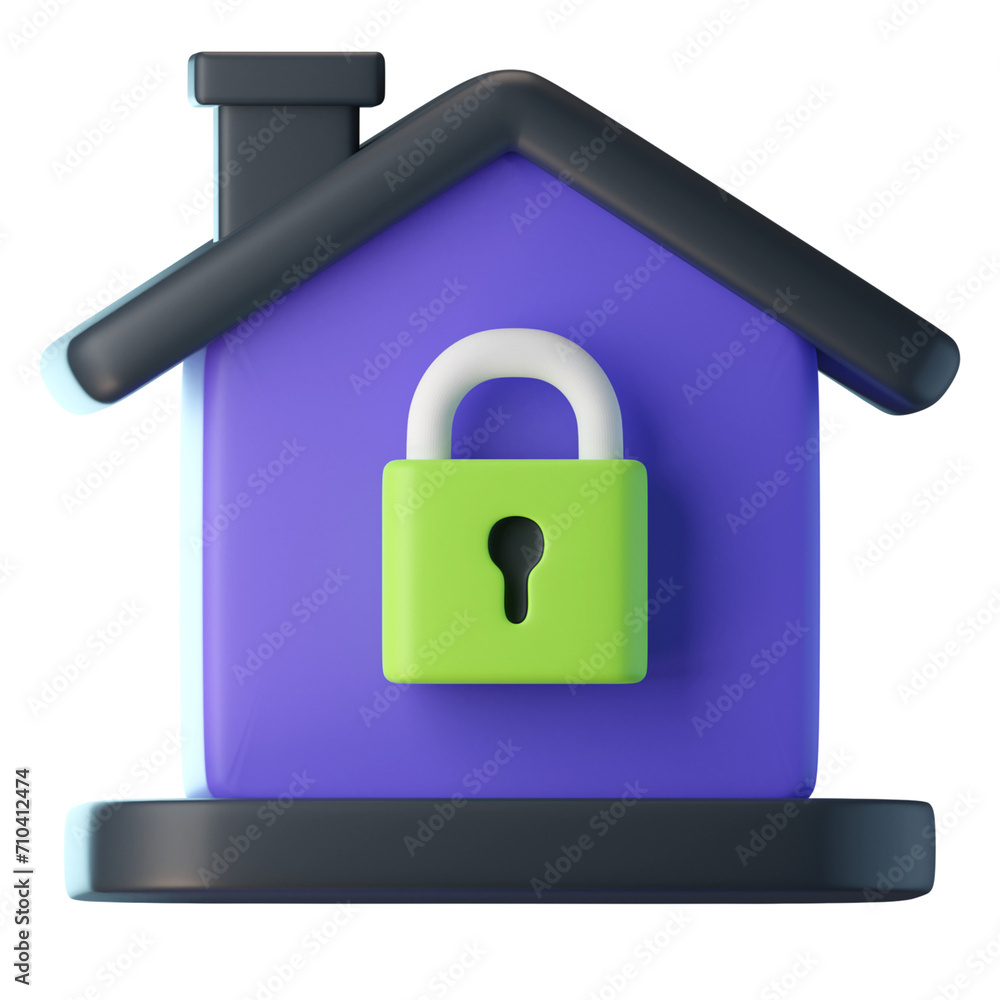 Home security 3d icon illustration Home security 3d icon illustration