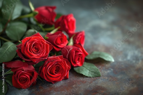 Arrangement of red roses. Generative Ai.