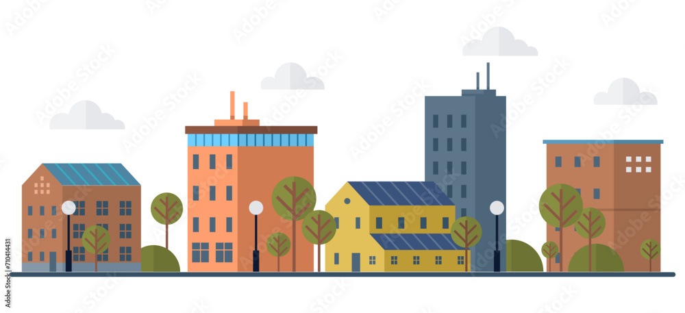 Clean city vector illustration. It prioritizes renewable energy sources, promotes energy efficiency, and reduces greenhouse gas emissions By embracing green technology and sustainable infrastructure