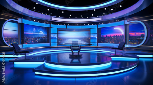 Behind the Scenes: TV Studio Set in Preparation for a Talk Show and Variety Program © Maximilien