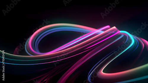 black abstract background with neon glowing lines