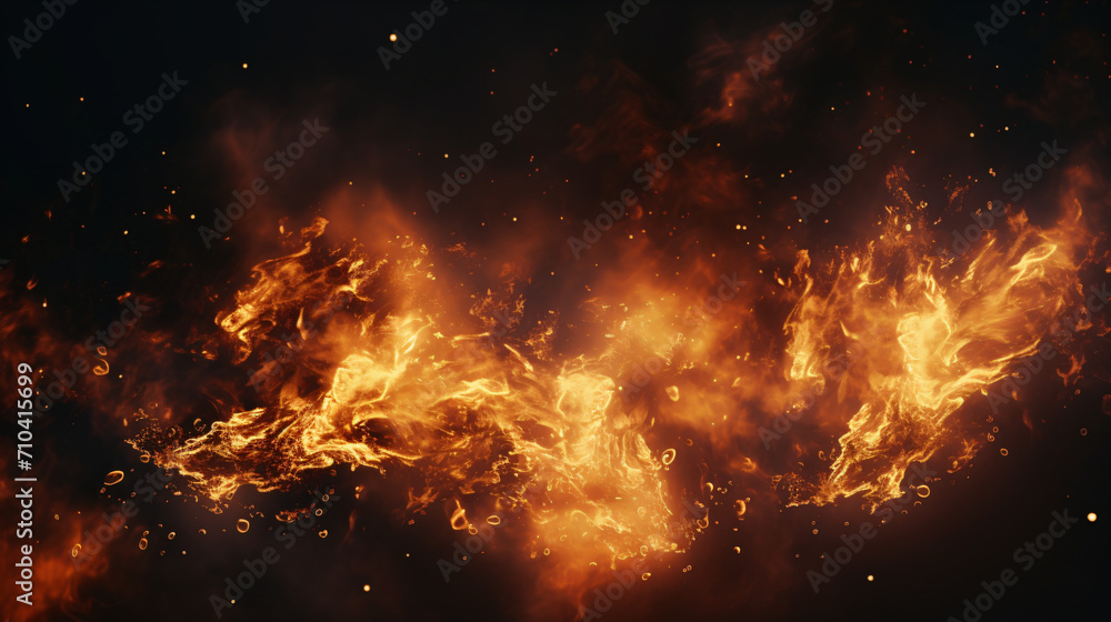 Cinematic Flying Fire Ember Particles Wind Blowing