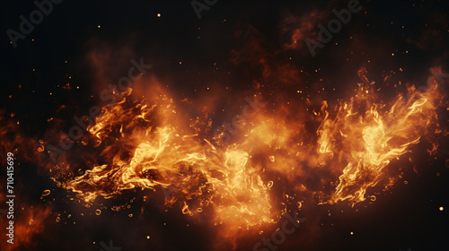 Cinematic Flying Fire Ember Particles Wind Blowing